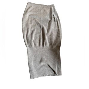 Shirin Guild / wool sweater knit grey mushroom skirt small